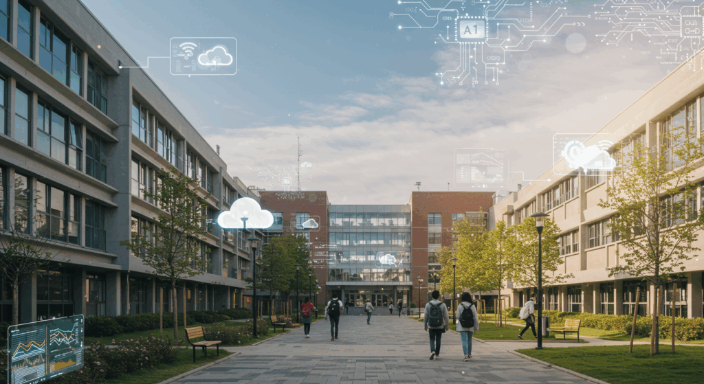Students using smart technology in a Nigerian university classroom for collaborative learning