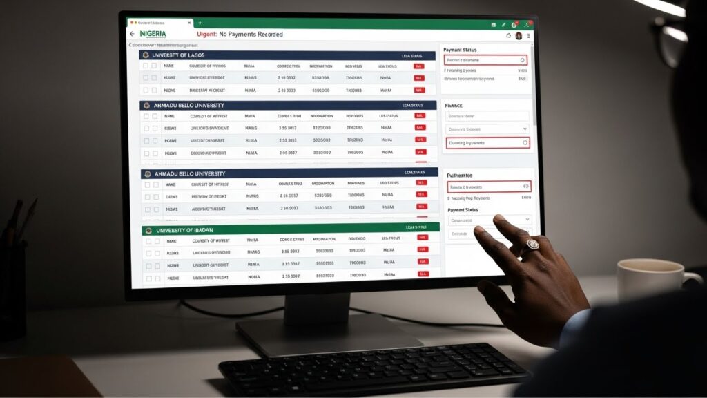 CRM vs ERP for education payment monitoring screen showing multi-university fee status and finance controls
