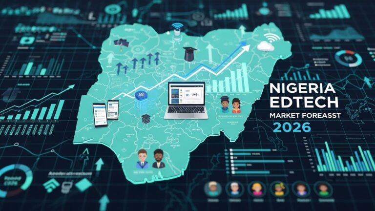 Nigeria EdTech market growth in 2026 showing digital learning adoption, LMS usage, and online education expansion across regions