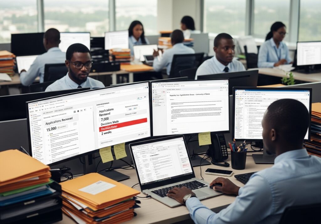 University operations staff managing large volumes of applications and data during scaling online programs in universities and scaling digital learning