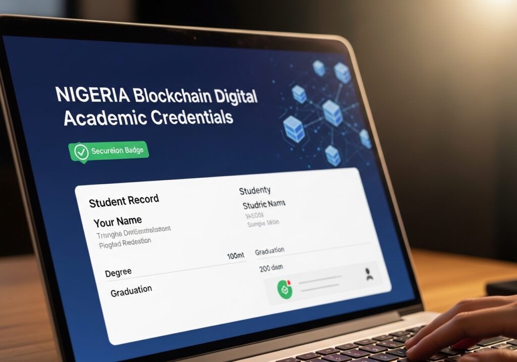 blockchain in education platform displaying blockchain learning records and secure digital academic credentials for students in Nigeria